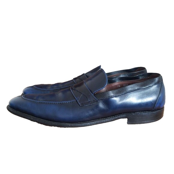 Allen Edmonds Sutton Loafers Size 14 AAA Blue Leather Men\'s Dress Slip On Shoes main image 5